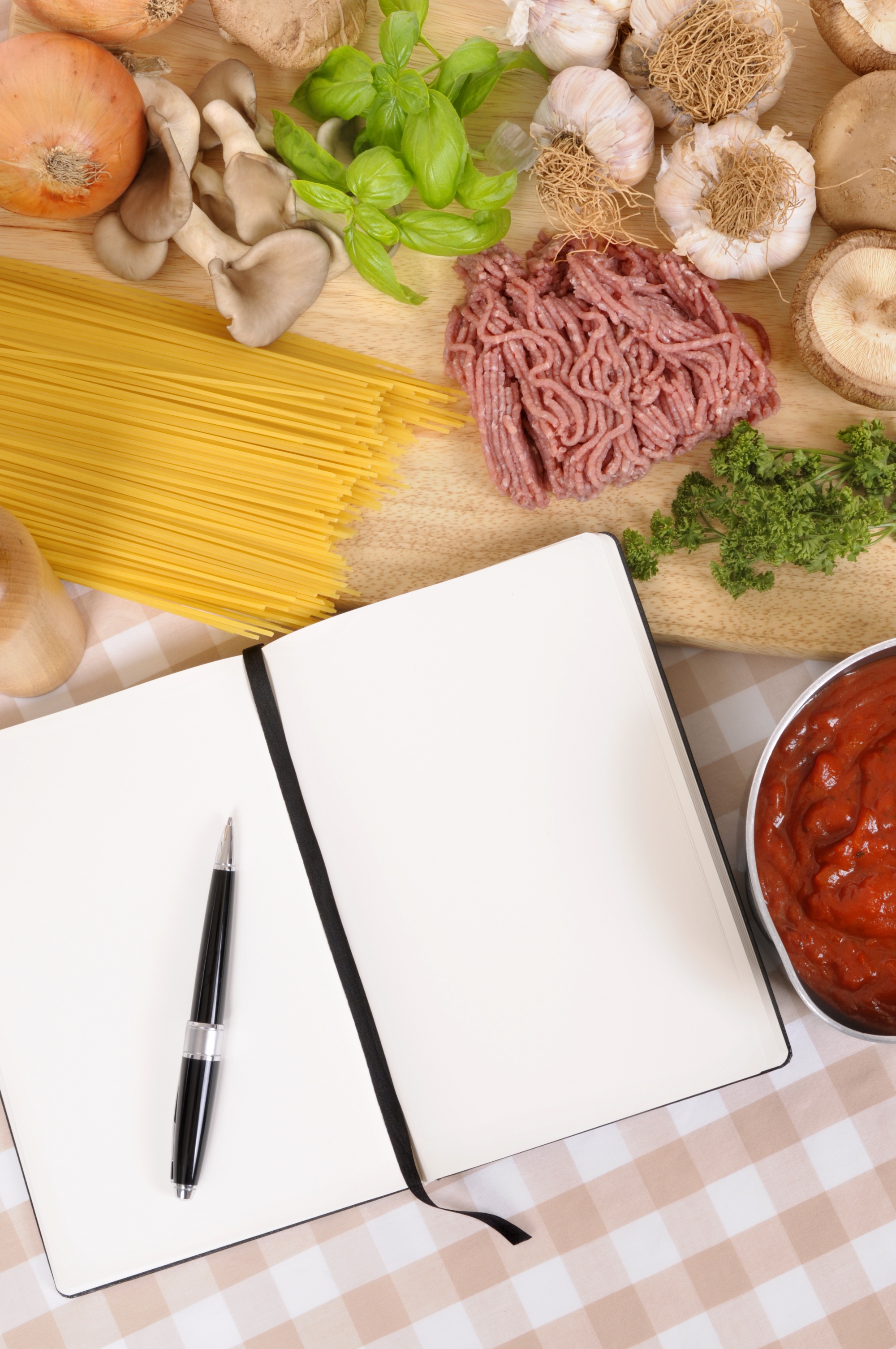 Notebook with menu planning